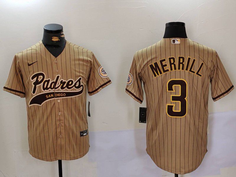 Men San Diego Padres #3 Merrill Brown Joint Name 2024 Nike MLB Jersey style 9012